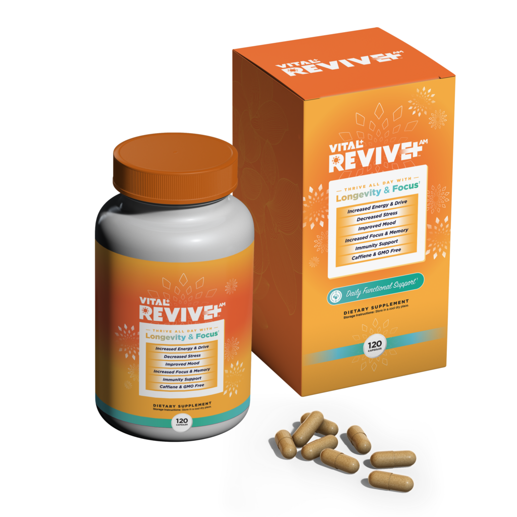 Vital+ Revive AM product image with box